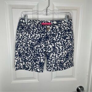 Lilly Pulitzer Jayne Stretch Shorts Lobster Krillin' It Oyster Bay Blue 0